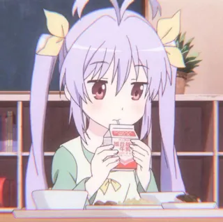 🍒 株式会社 Anime, Kawaii, Fofo, Criança, Bebida, Leite, Escola telegram sticker
