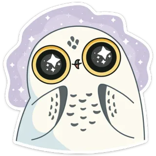 ☺️ coruja, fofo, animal, adesivo, desenho, pássaro telegram sticker