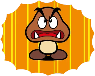 😨 Goomba Super Mario Goomba, Mario, Videospiel, wütend, Pilz, Nintendo telegram sticker