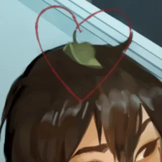 🍀 cuore, cartone animato, amore, anime, affetto telegram sticker