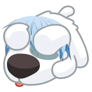 🙈 dog, cartoon, animal, pet, white dog, sad, crying whatsapp sticker