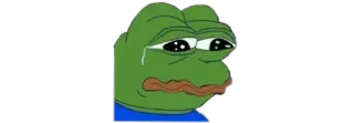 🥲 Pepe the Frog meme, sad, frog, crying telegram sticker