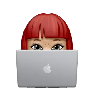 💻 donna, laptop, computer, apple, lavoro, lentiggini, capelli rossi telegram sticker