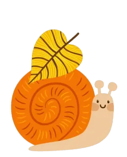 🐌 달팽이, 잎, 귀여운, 동물, 자연 telegram sticker