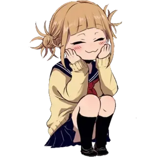 ☺ Himiko Toga My Hero Academia Anime, Manga, My Hero Academia, Himiko Toga, Bösewicht, Kawaii whatsapp sticker