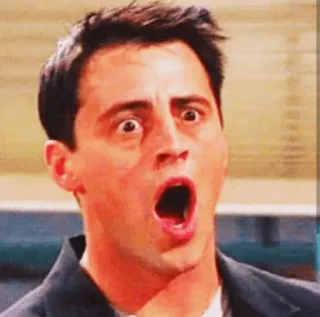 😳 Joey Tribbiani Friends joey, przyjaciele, zszokowany, zaskoczony, serial tv, sitcom, matt leblanc telegram sticker