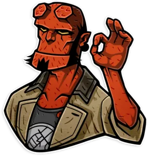 👌 Hellboy Hellboy, comics, démon, super-héros, Dark Horse Comics telegram sticker