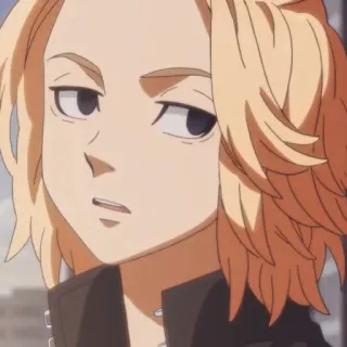 😔 Mikey Tokyo Revengers anime, cartoon, fanart, manga, art, character whatsapp sticker