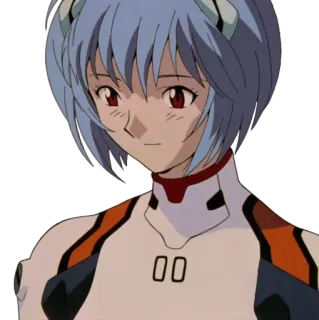 😳 Rei Ayanami Neon Genesis Evangelion anime, rei ayanami, evangelion, character telegram sticker