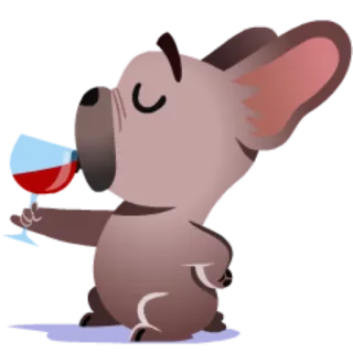 🍷 cachorro, vinho, bebendo, brinde, fofo telegram sticker