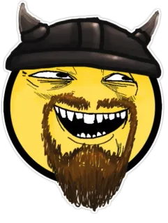 👹 Emoji, Wiking, Hełm, Broda, Uśmiech, Kreskówka telegram sticker