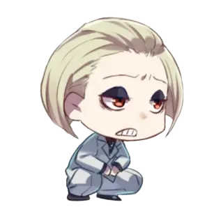 😒 anime, chibi, character, manga, illustration, art, digital art, sticker whatsapp sticker