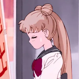 😔 Sailor Moon anime, cartoon, sailor moon, character, girl, sad, manga telegram sticker