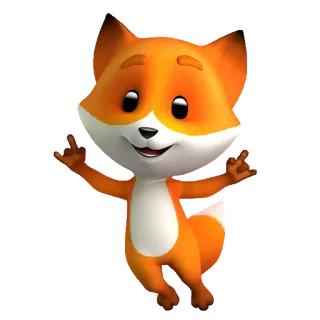 😎 zorro, animal, dibujo animado, amigable, personaje whatsapp sticker