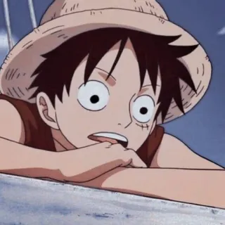 😮 Monkey D. Luffy One Piece Anime, One Piece, Monkey D. Luffy, Topi Jerami, Karakter, Manga telegram sticker