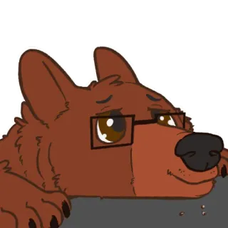 😋 หมา, แว่นตา, การ์ตูน, สัตว์, สัตว์เลี้ยง, สีน้ำตาล, น่ารัก telegram sticker