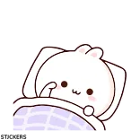 😴 binatang, kartun, kelinci, tidur, lucu, tempat tidur whatsapp sticker