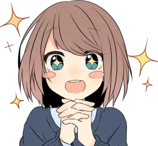 ✨ anime, manga, cute, girl, sparkle, happy, excited telegram sticker