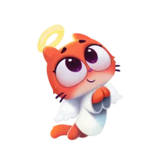 😇 cat, angel, cute, animal, halo, wings telegram sticker