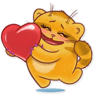 😍 gato, coração, amor, fofo, adesivo telegram sticker