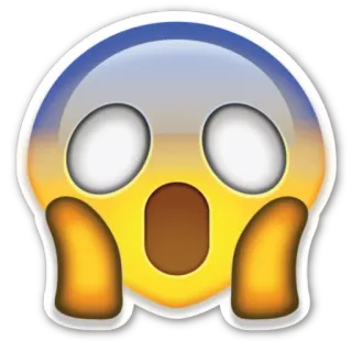 😱 emoji, scared, shocked, scream, fear, expression, face telegram sticker