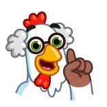☺️ pollo, animal, dibujos animados, científico, gafas, gracioso telegram sticker