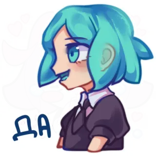 🙂 ДА anime, hart, cartoon, sticker telegram sticker