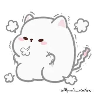 🐱 кот, милый, стикер, злой, белый whatsapp sticker