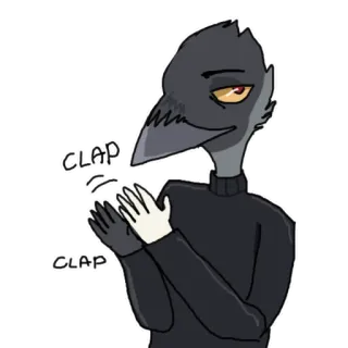 👏 CLAP CLAP uccello, corvo, applauso, applausi, cartone animato, animale telegram sticker