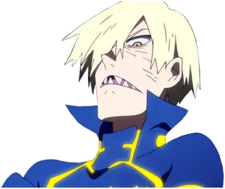 🧐 anime, blonde, angry, villain, fierce telegram sticker