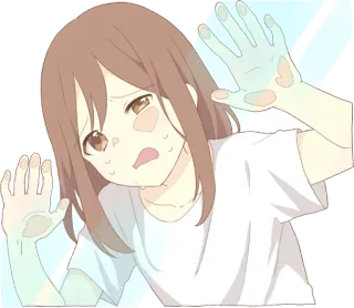 👁️ anime girl, crying, sad, emotional, cartoon, sticker, tearful telegram sticker