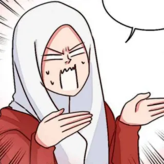 🧨 Anime, Personnage, Cartoon, Hijab, Femme, Expression, Bande dessinée whatsapp sticker