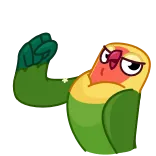 💪 burung, otot, kuat, kartun, lovebird, burung beo, kekuatan telegram sticker