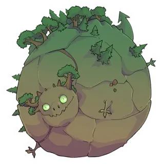 🌲 Drache, Baum, Fantasy, Kreatur, Monster, Wald telegram sticker