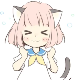 😙 Anime, Kawaii, Garota gato, Fofo, Chibi telegram sticker
