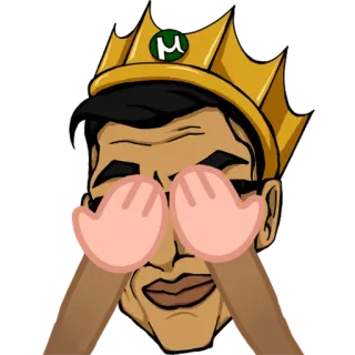 🙈 mann, krone, meme, könig, hände, emoji telegram sticker