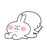 🙄 conejo, Molang, lindo, perezoso, kawaii telegram sticker