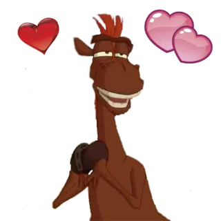 😍 động vật, ngựa, trái tim, tình yêu, hoạt hình telegram sticker