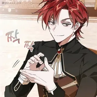 🍷 짝짝 Anime, Personagem, arrogante, cabelo ruivo, masculino, Manhwa, Aristocrata telegram sticker