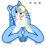 🧐 cat, monocle, thinking, cute, sticker telegram sticker