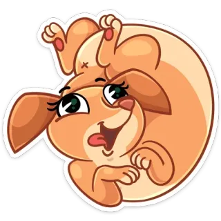😛 anjing, anak anjing, lucu, hewan, ceria, kartun telegram sticker