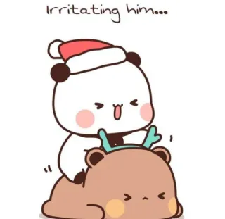 ❤️ Irritating him... mignon, panda, ours, noël, dessin animé telegram sticker