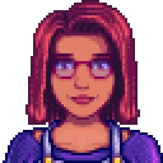 😊 Pixel art, Mujer, Gafas, Retrato telegram sticker