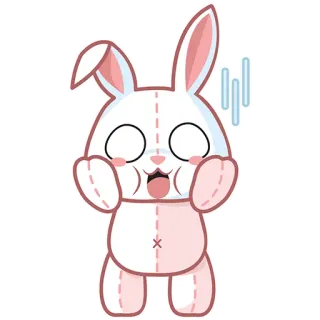 😱 うさぎ, 可愛い, 動物, ステッカー, 漫画, カワイイ, ちび telegram sticker