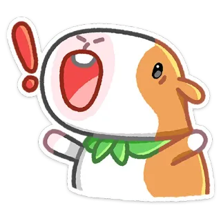 😳 Cartoon, Tier, Ausruf, Kawaii, Süß whatsapp sticker