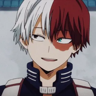 ❄️ Shoto Todoroki My Hero Academia Anime, My Hero Academia, Shoto Todoroki, Postać, rude włosy, białe włosy telegram sticker