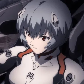 🌊 Rei Ayanami Neon Genesis Evangelion อนิเมะ, เรย์ อายานามิ, อีวานเกเลียน, นักบิน, ตัวละคร, เมค telegram sticker