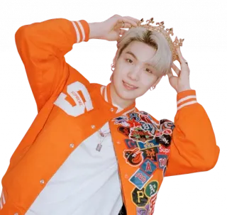 👑 SUPREME supreme, crown, jacket, person, orange, sticker telegram sticker