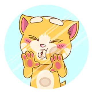 😙 gato, desenho animado, animal, adesivo, engraçado, fofo telegram sticker