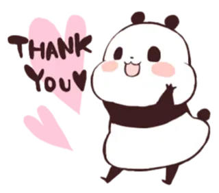 🙏 Thank you Panda, Bedankt, Leuk, Dier, Cartoon telegram sticker